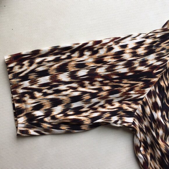 Catherines Shirt Womens 3X Top Blouse Animal Stripe Wood Nature Pattern 26/28 - Picture 10 of 12